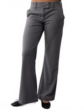 American Eagle Outfitters Women's Gray Wide-Leg Trousers